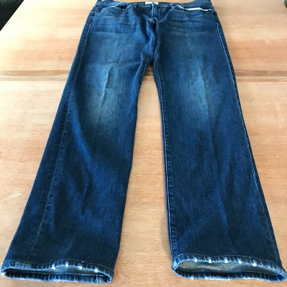 Frame L'Homme Slim Jeans Men 34x30 Blue Mid Rise Dark Wash Stretch Preppy 17725 - Picture 1 of 13